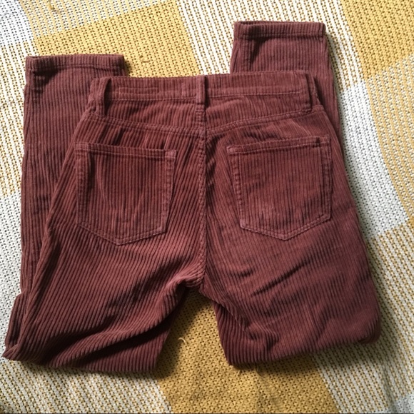 High Waisted Burnt Orange Corduroy Pants - Picture 3 of 7